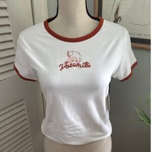LOVE PEACE LAZY DAYS Womens Shirt XL Yosemite Ringe Tee Grizzly Graphic Casual